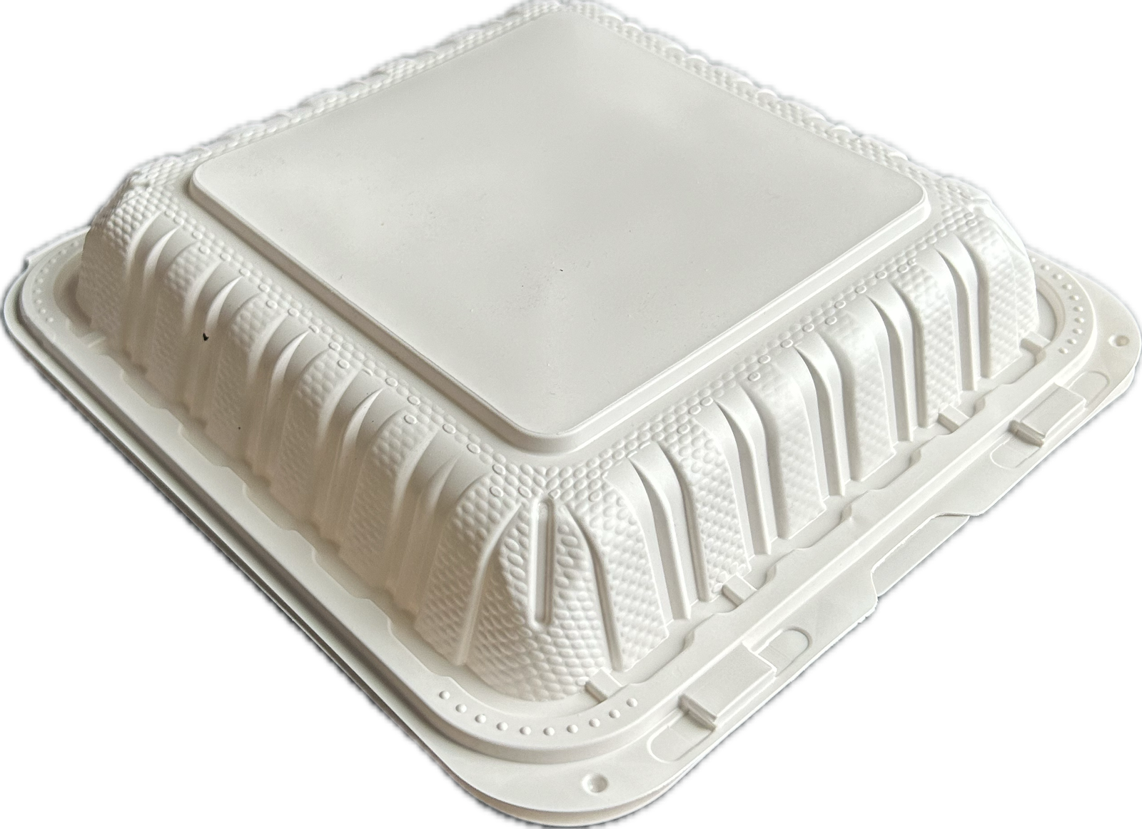 9x9 MFPP Hinged Togo Box 3-Comp - White