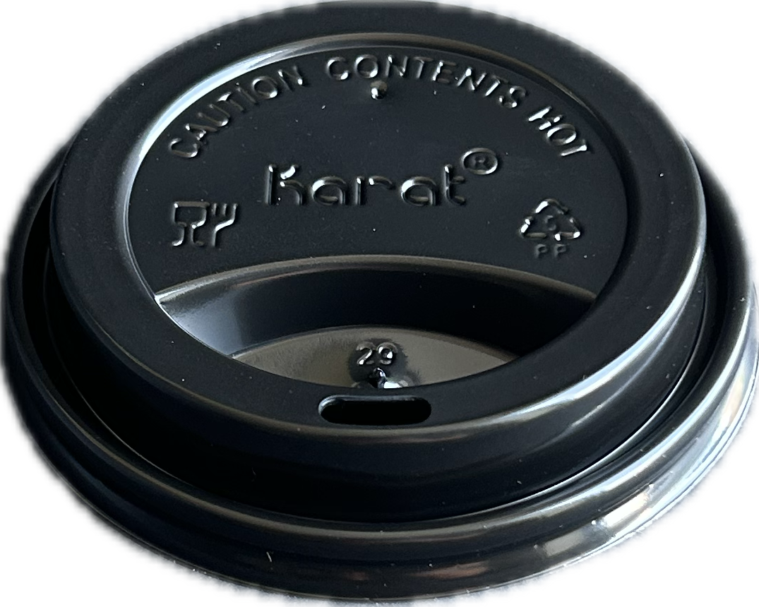 12-24 oz. PP Sipper Lid - Black (Karat)