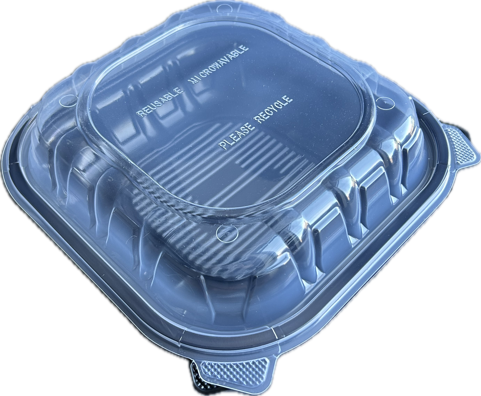 9x9 PP Hinged Togo Box - Black and Clear