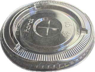 12-24 oz. PET Flat Slotted Lid 98mm - Clear