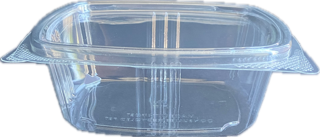 12 oz. PET Flat Top Hinged Deli Container - Clear