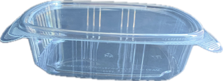 24 oz. PET Flat Top Hinged Deli Container - Clear