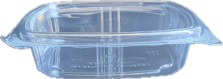 8 oz. PET Flat Top Hinged Deli Container - Clear