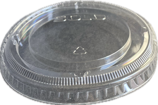 12-24 oz. PET Flat No Hole Lid 98mm - Clear