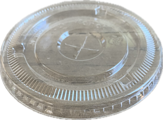 12-24 oz. Compostable PLA Flat Slotted Lid 98mm - Clear