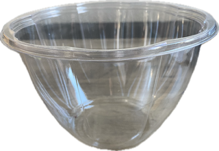 48 oz. Compostable PLA Round Bowl - Clear